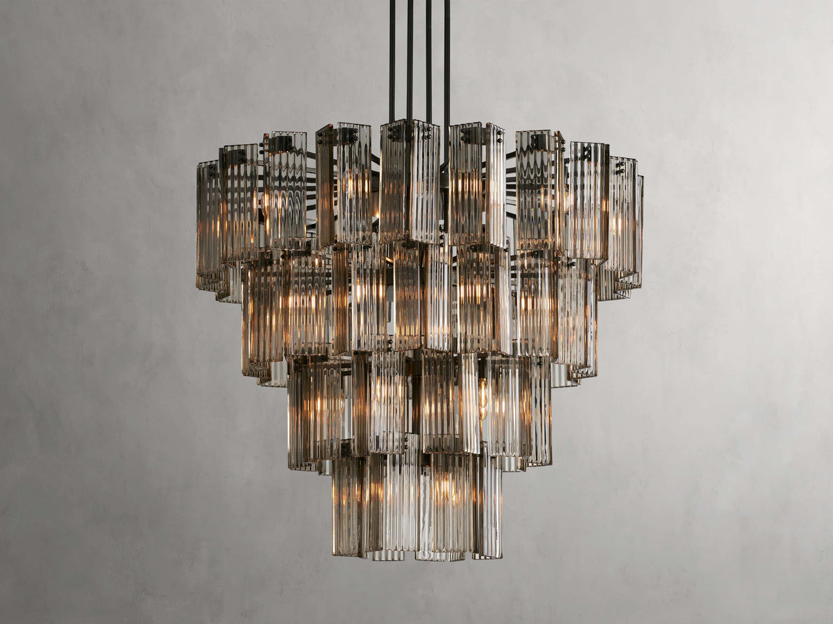 Reeded Glass Round Hollywood Chandelier