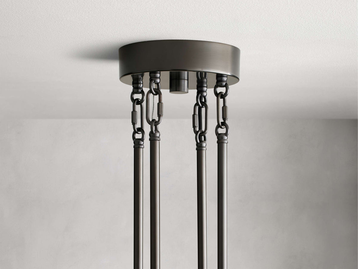 Reeded Glass Round Hollywood Chandelier