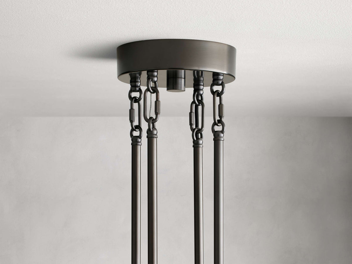 Reeded Glass Round Hollywood Chandelier