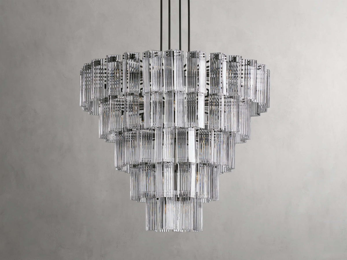 Reeded Glass Round Hollywood Chandelier