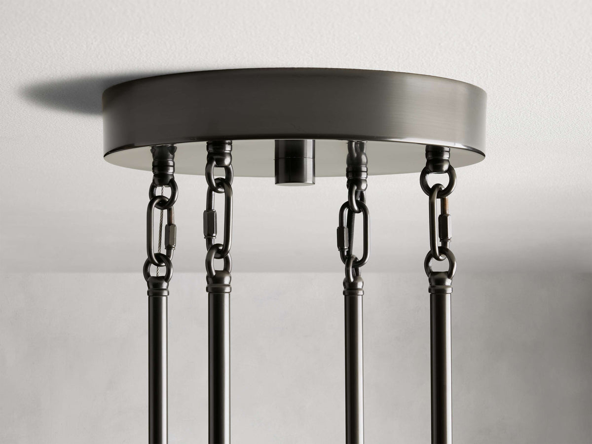 Reeded Glass Round Hollywood Chandelier