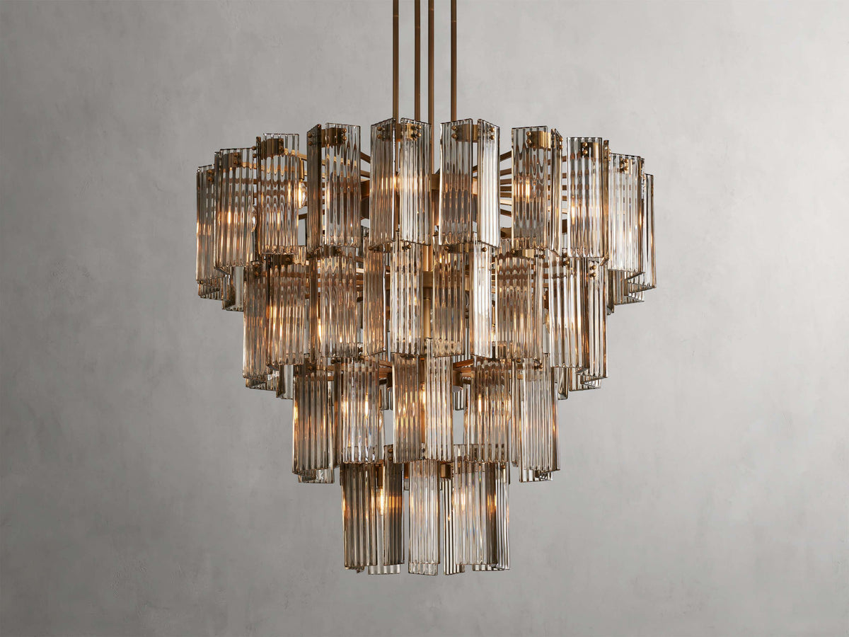 Reeded Glass Round Hollywood Chandelier