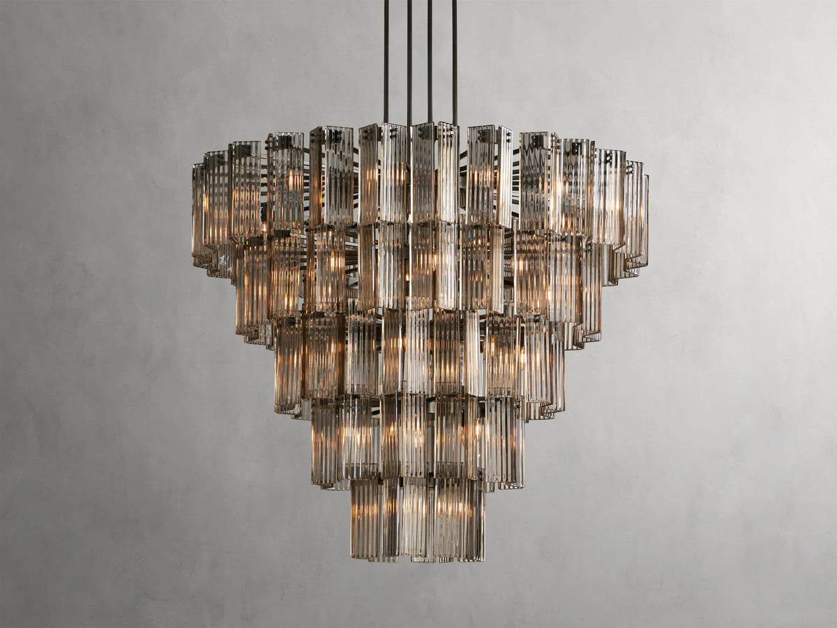 Reeded Glass Round Hollywood Chandelier