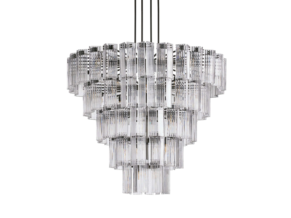 Reeded Glass Round Hollywood Chandelier