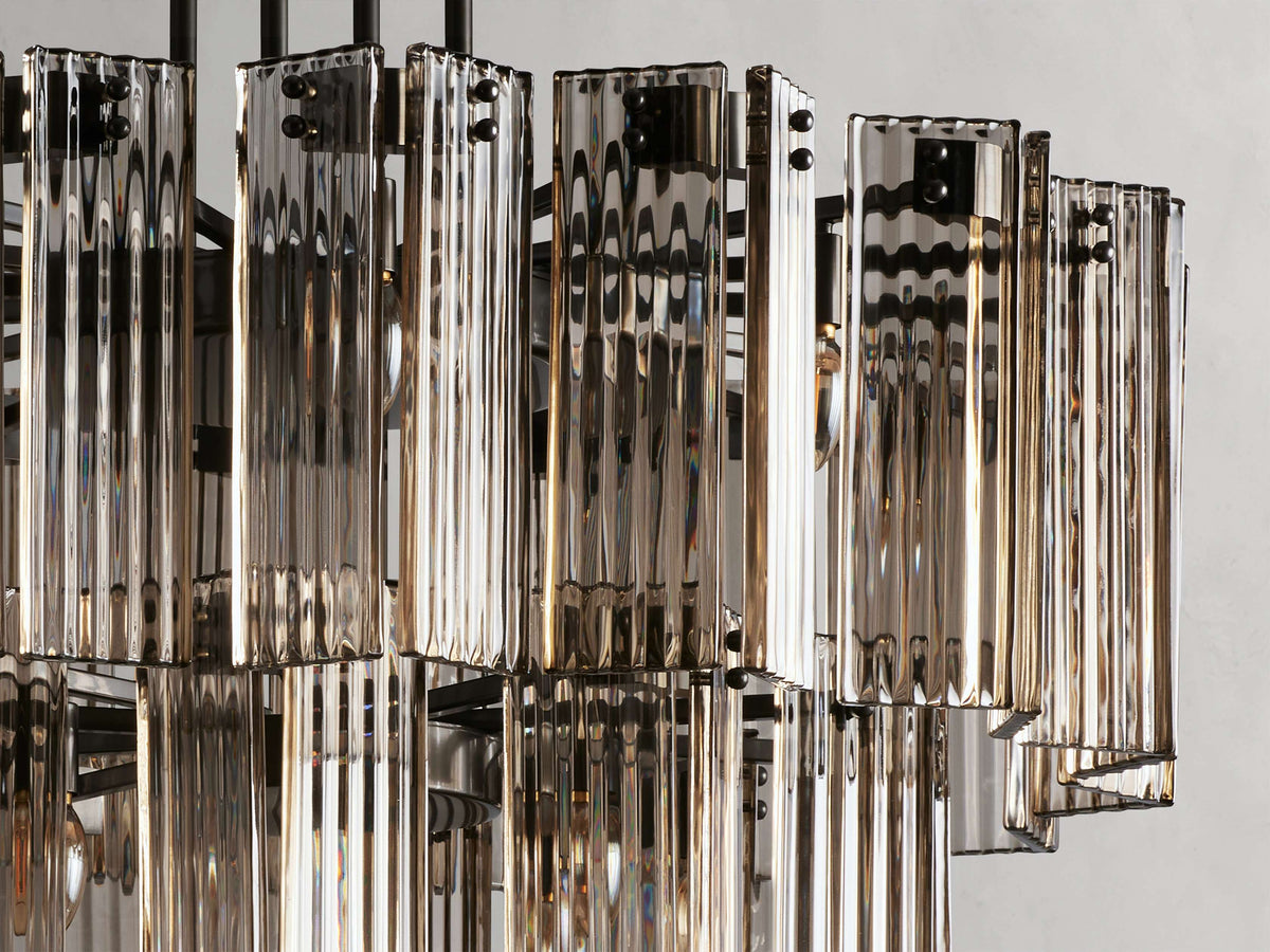 Reeded Glass Round Hollywood Chandelier