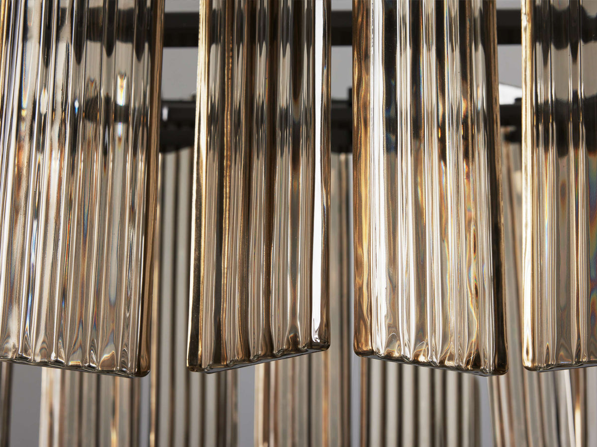 Reeded Glass Round Hollywood Chandelier