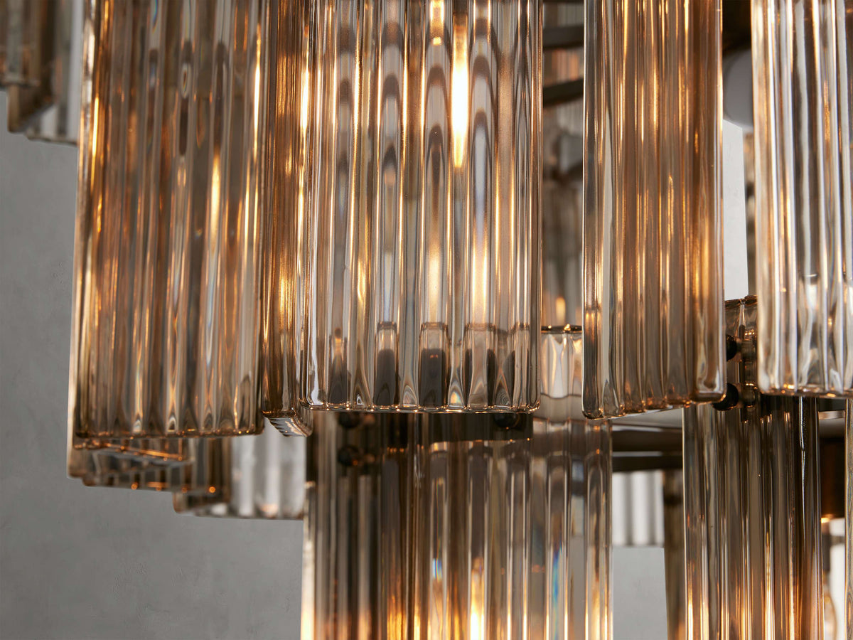 Reeded Glass Round Hollywood Chandelier