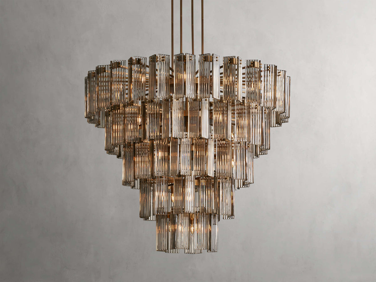 Reeded Glass Round Hollywood Chandelier