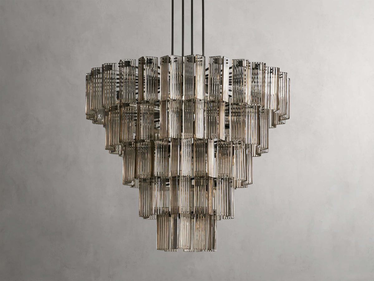 Reeded Glass Round Hollywood Chandelier