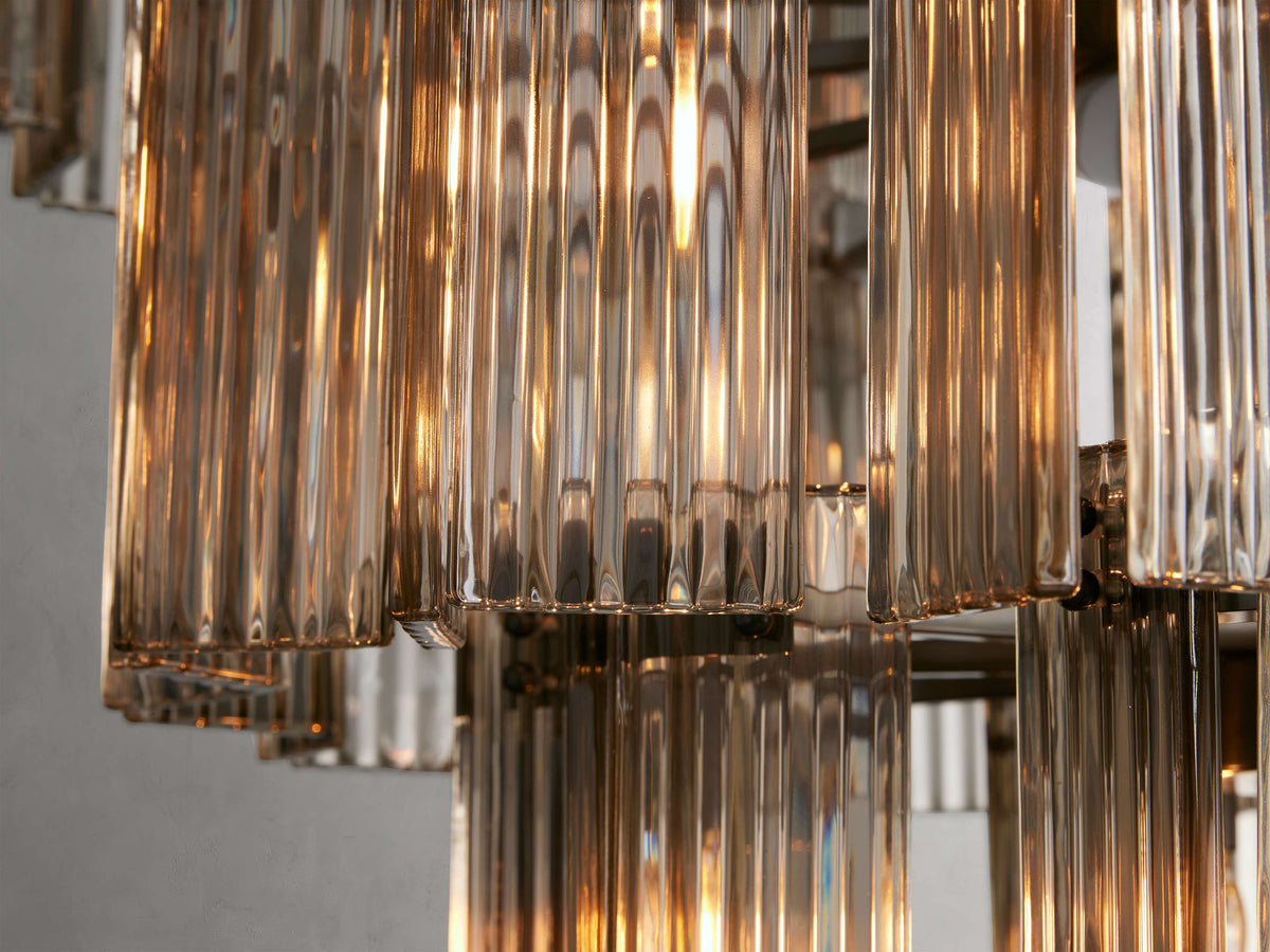 Reeded Glass Round Hollywood Chandelier