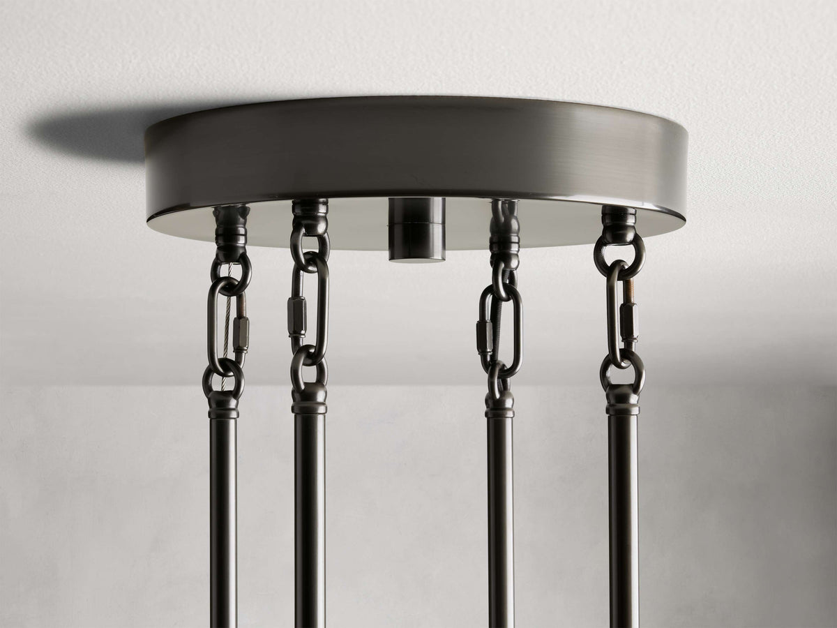 Reeded Glass Round Hollywood Chandelier