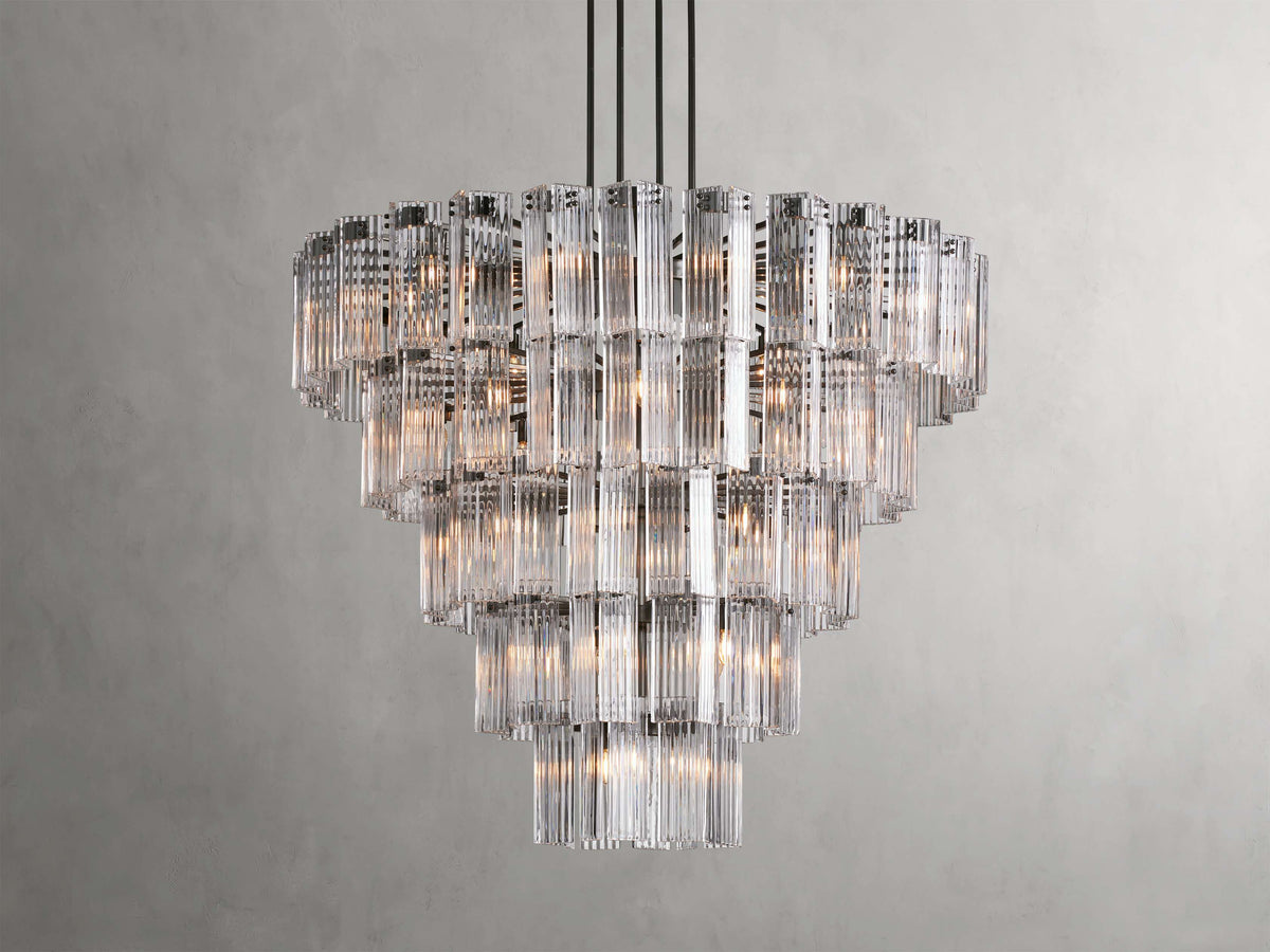Reeded Glass Round Hollywood Chandelier