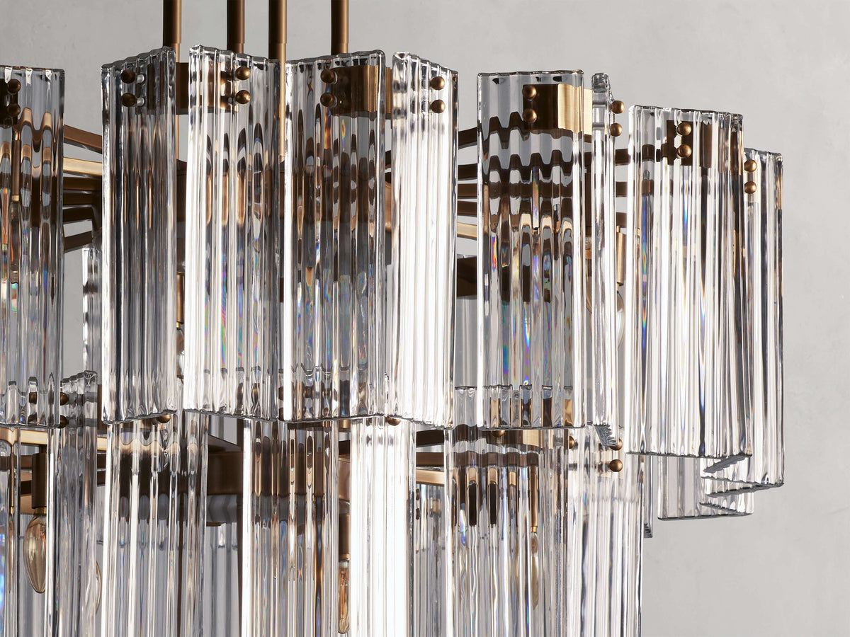 Reeded Glass Round Hollywood Chandelier