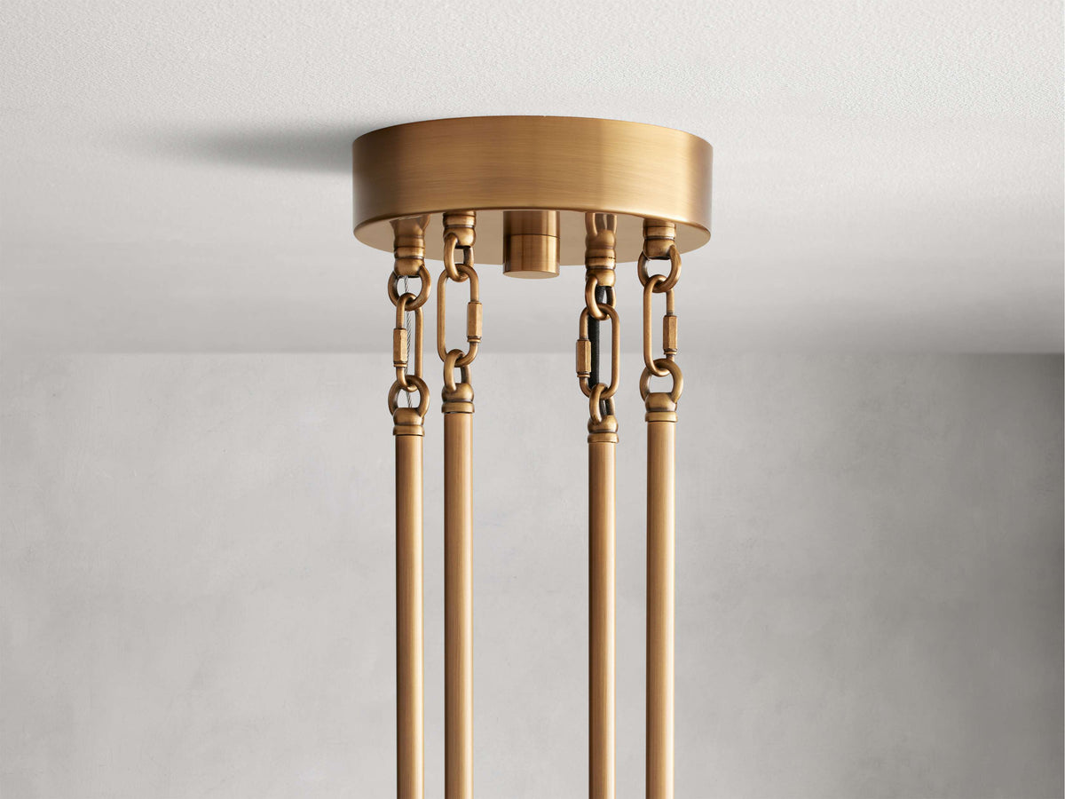 Reeded Glass Round Hollywood Chandelier