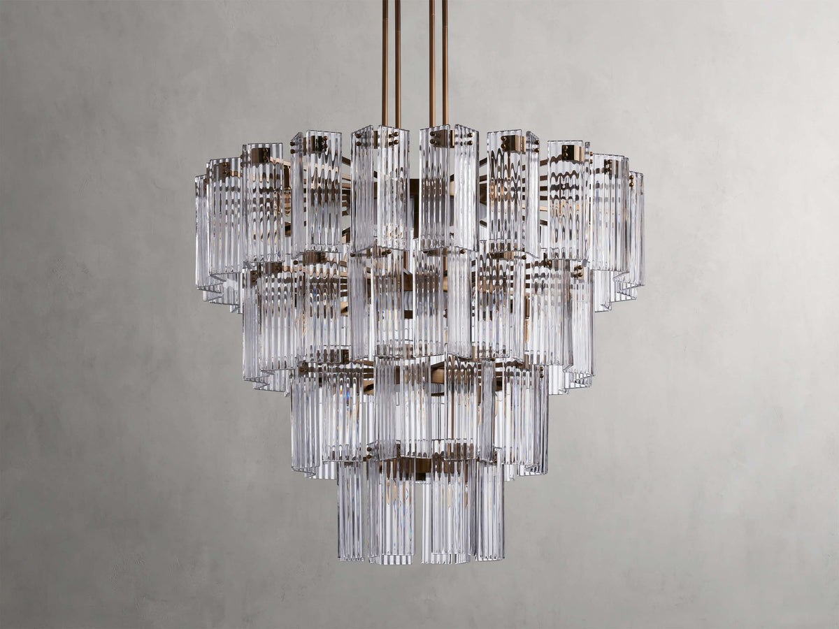 Reeded Glass Round Hollywood Chandelier