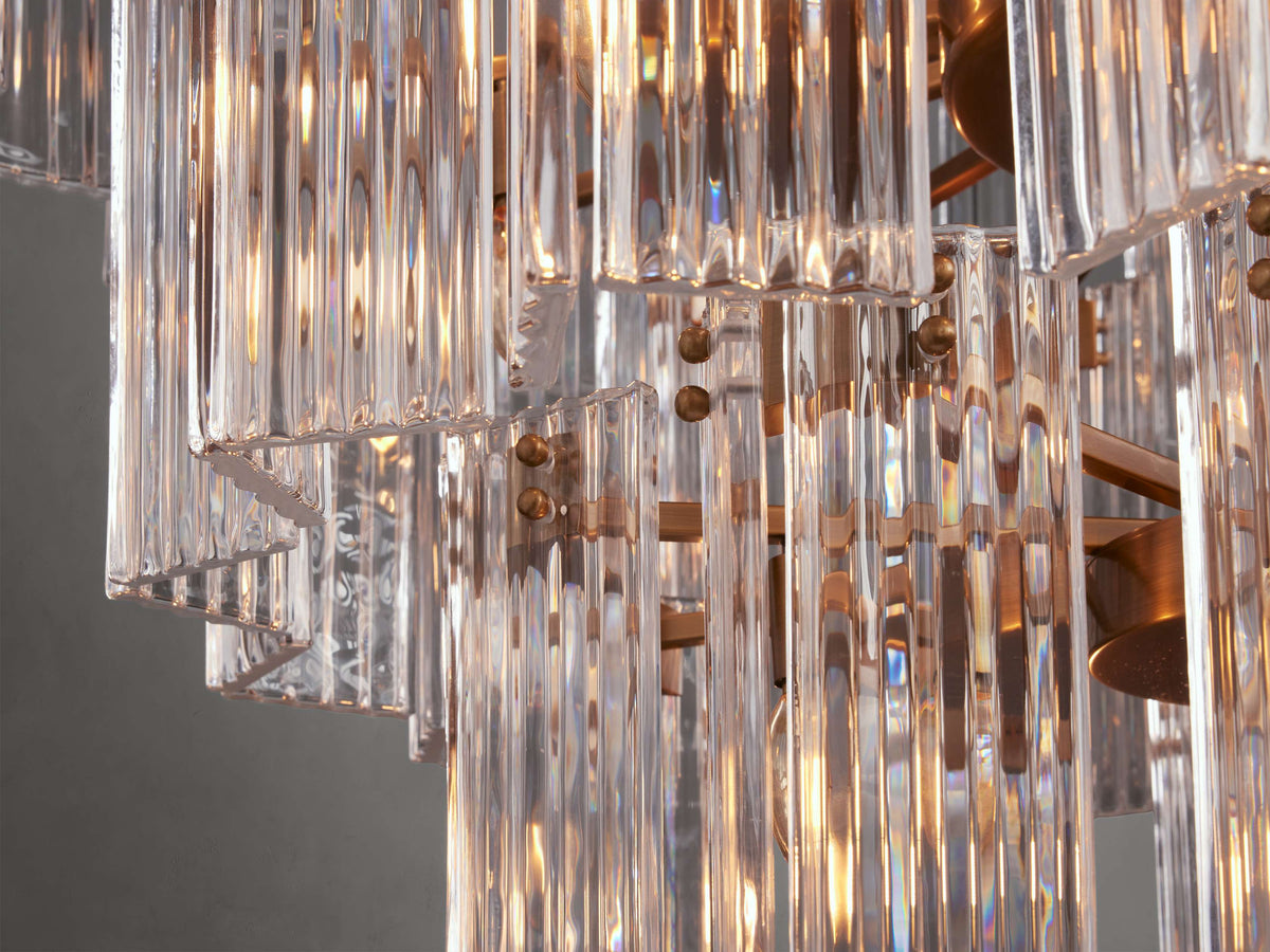 Reeded Glass Round Hollywood Chandelier