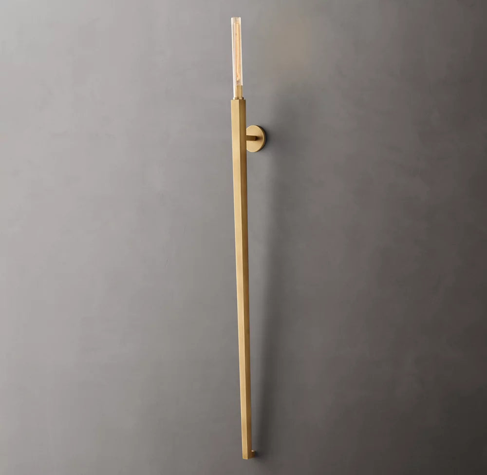 Ribbed Borosilicate Outdoor Torch Sconce