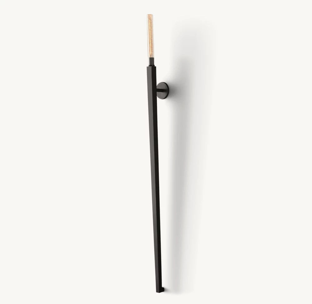 Ribbed Borosilicate Outdoor Torch Sconce