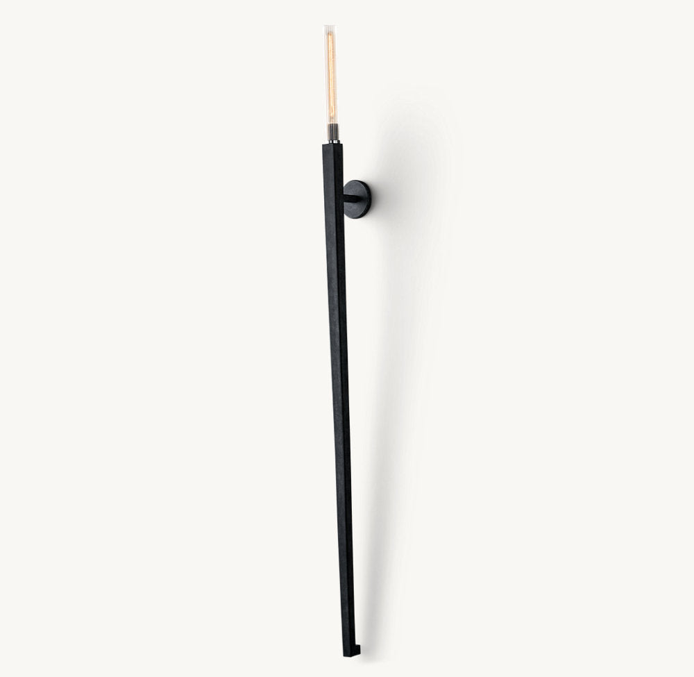 Ribbed Borosilicate Outdoor Torch Sconce
