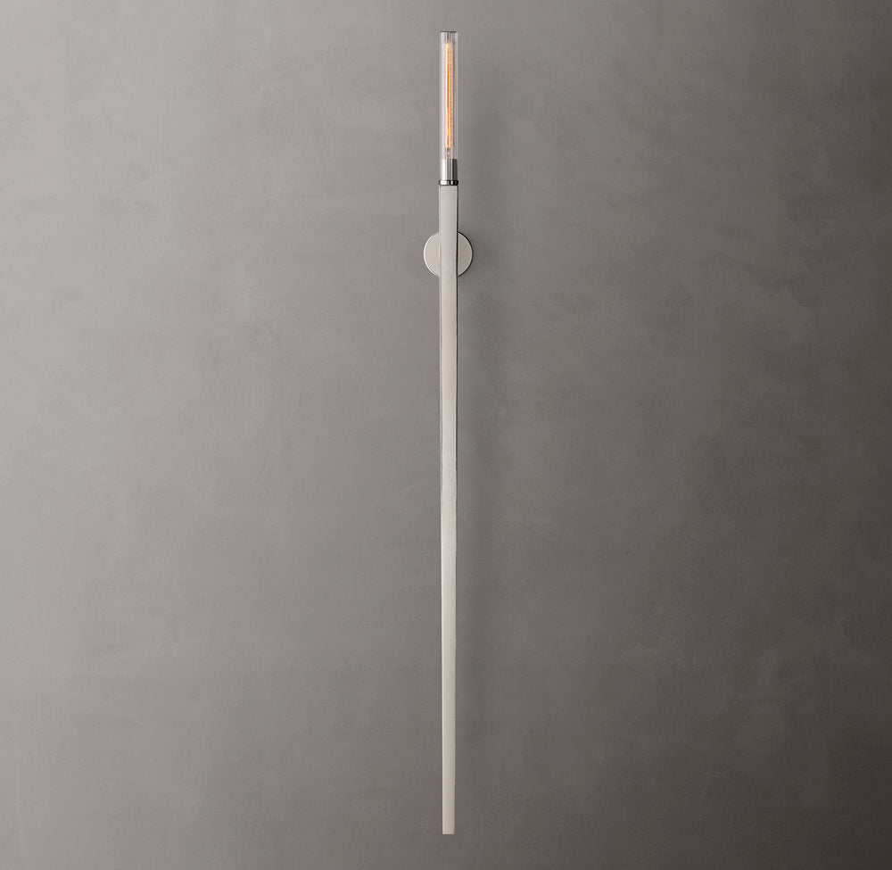 Ribbed Borosilicate Outdoor Torch Sconce