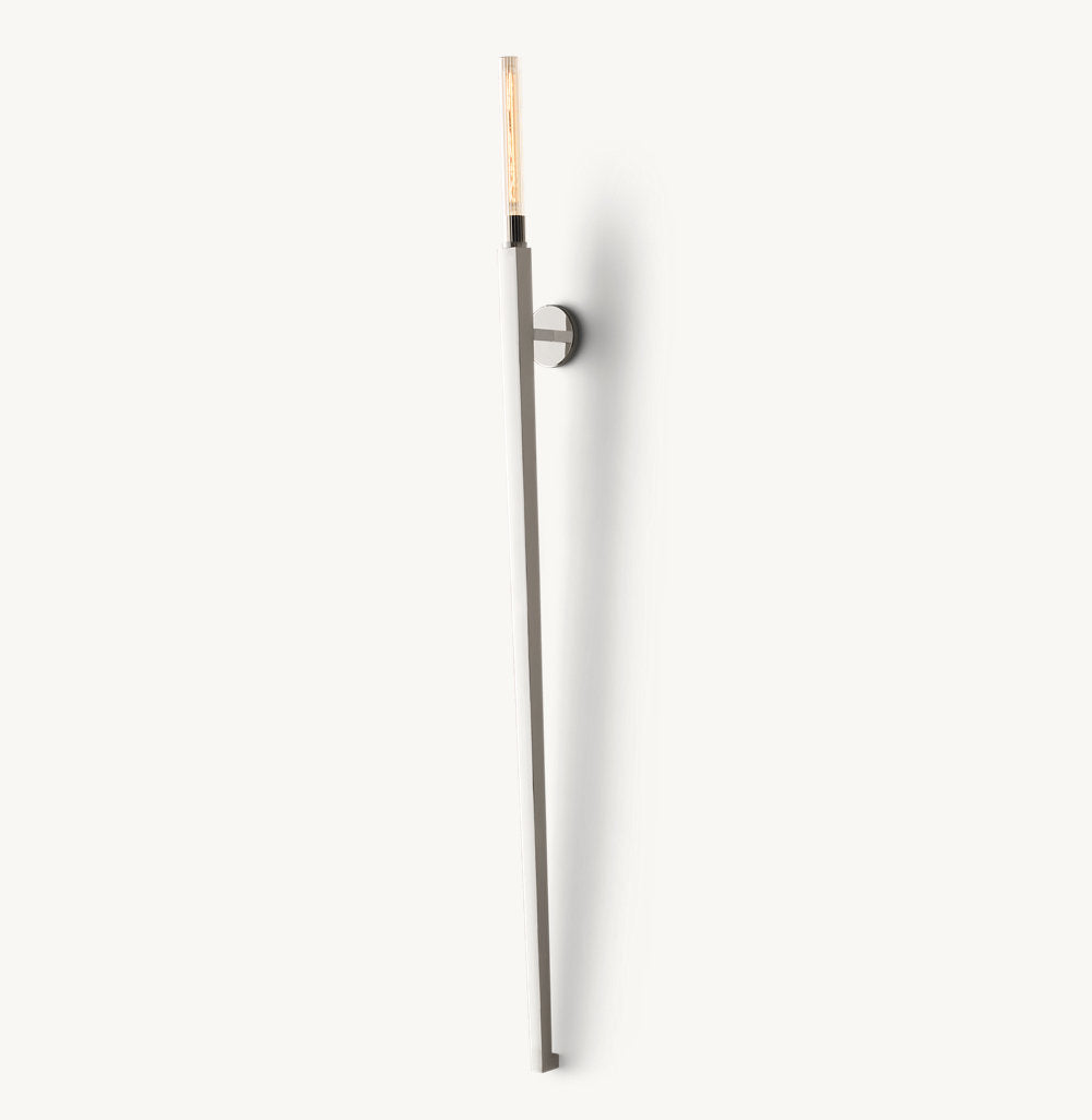 Ribbed Borosilicate Outdoor Torch Sconce