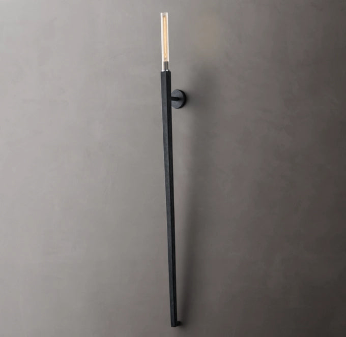 Ribbed Borosilicate Outdoor Torch Sconce