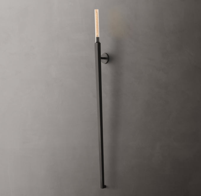 Ribbed Borosilicate Outdoor Torch Sconce