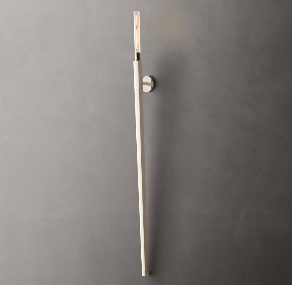 Ribbed Borosilicate Outdoor Torch Sconce