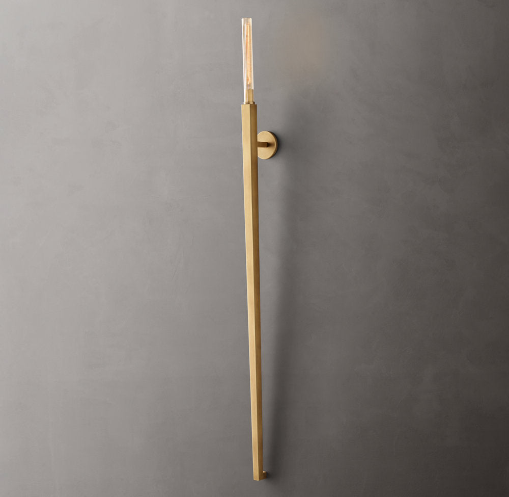 Ribbed Borosilicate Outdoor Torch Sconce