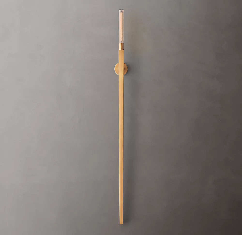 Ribbed Borosilicate Outdoor Torch Sconce