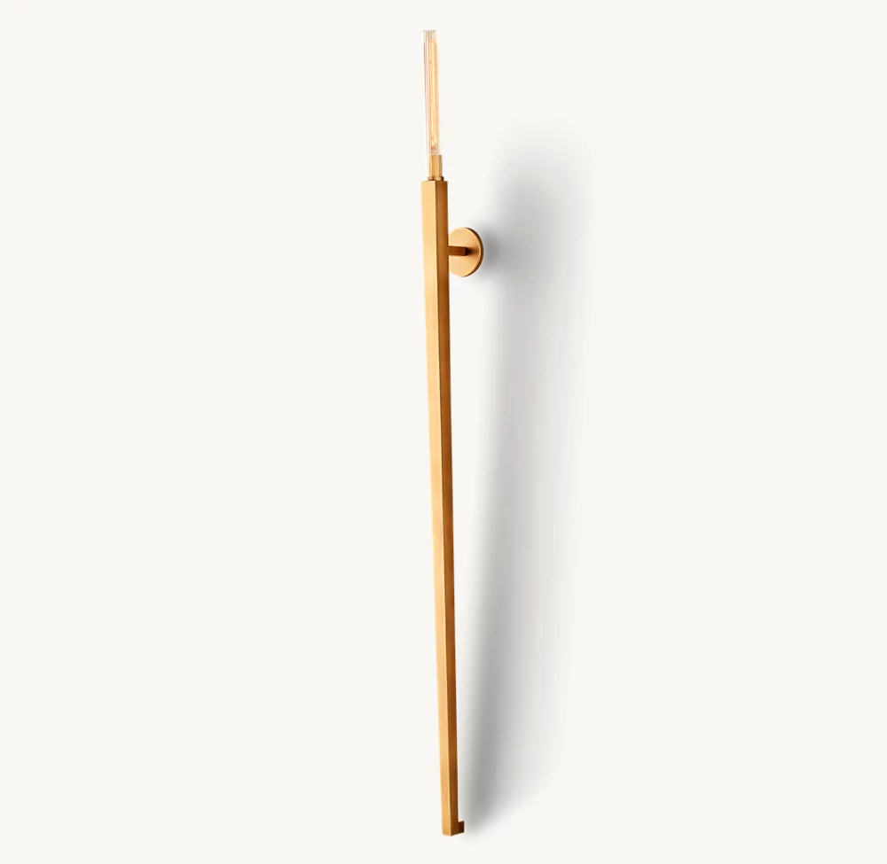 Ribbed Borosilicate Outdoor Torch Sconce