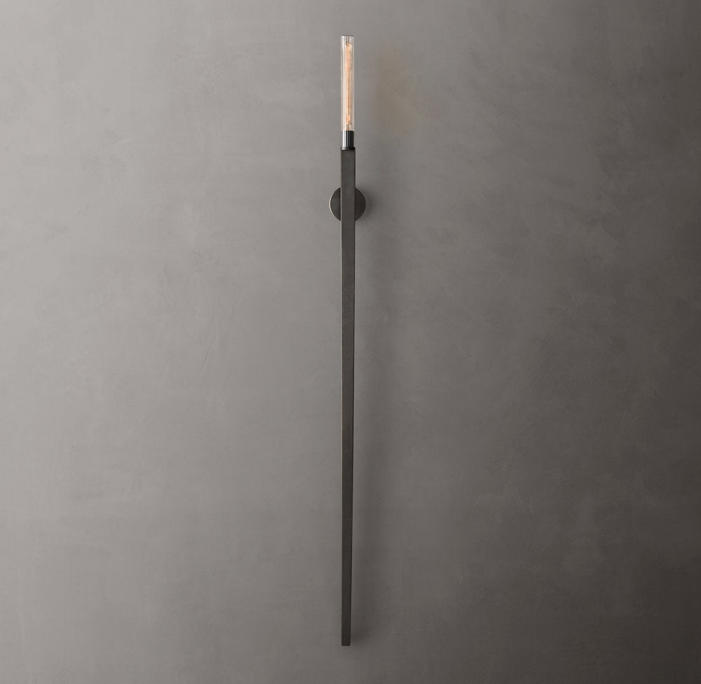 Ribbed Borosilicate Outdoor Torch Sconce