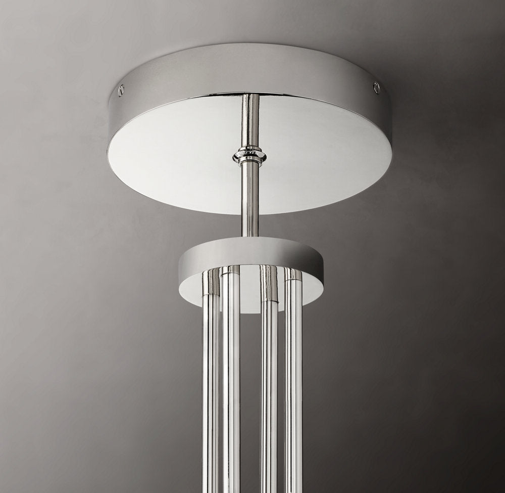 Ribbed Glass Hurricane Ring Chandelier