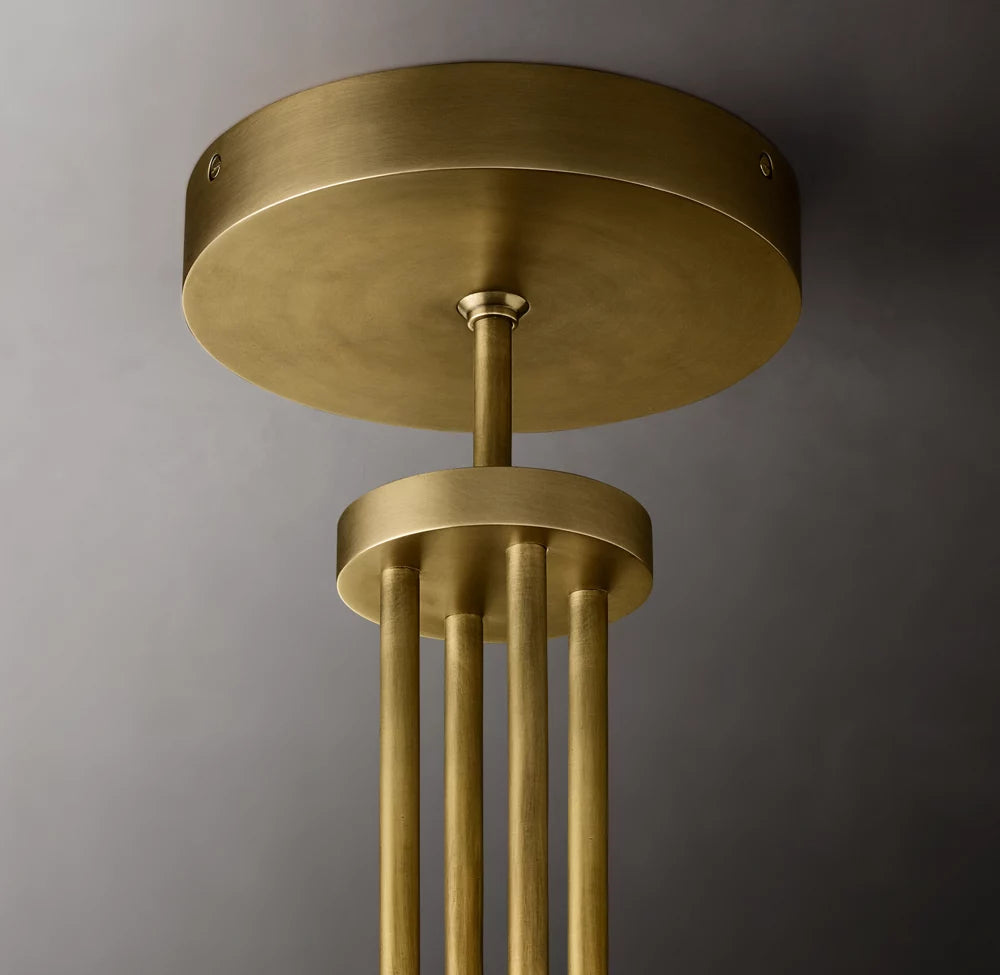 Ribbed Glass Hurricane Ring Chandelier