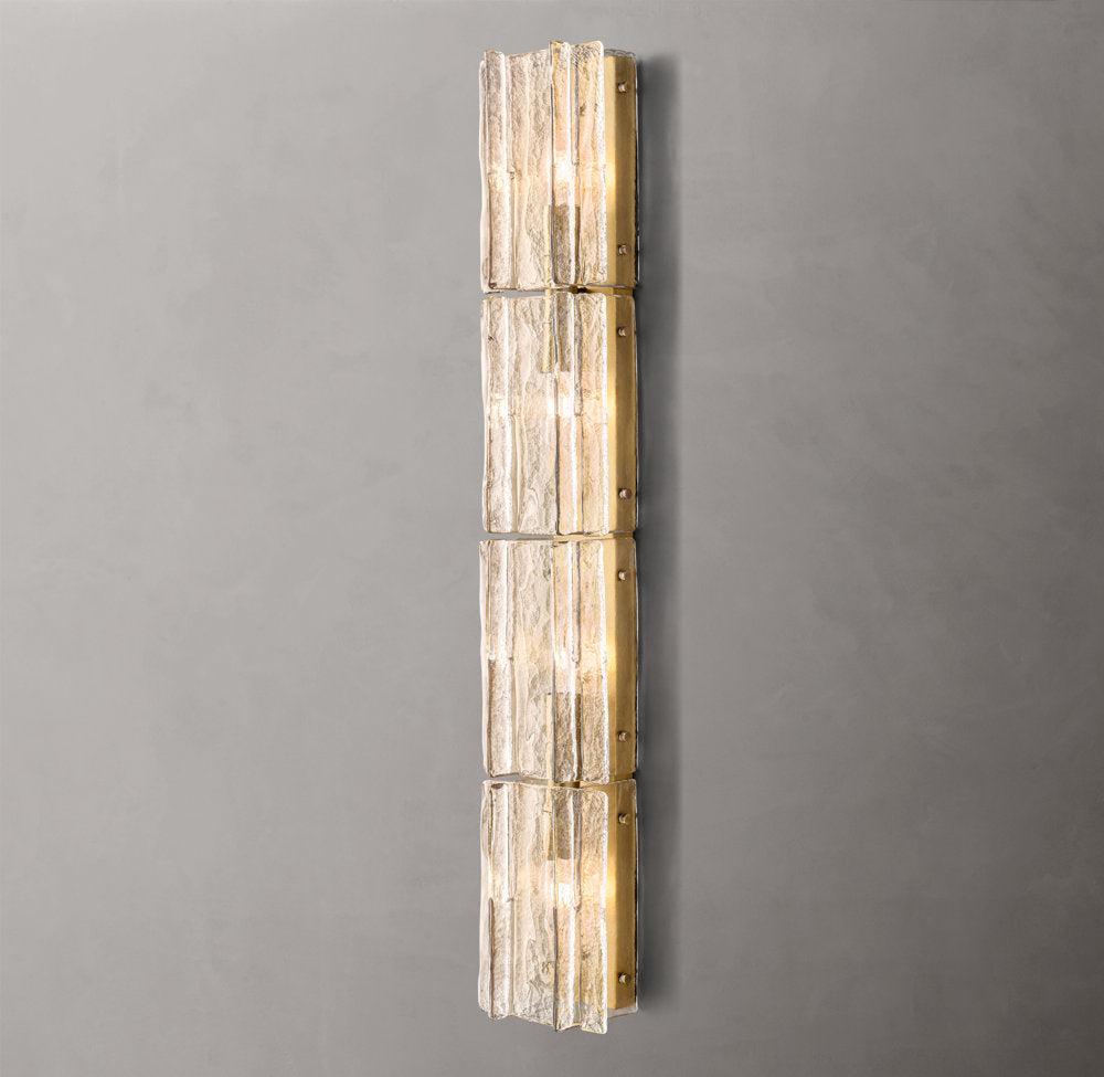 Rippled Cast Glass Grand Wall Sconce