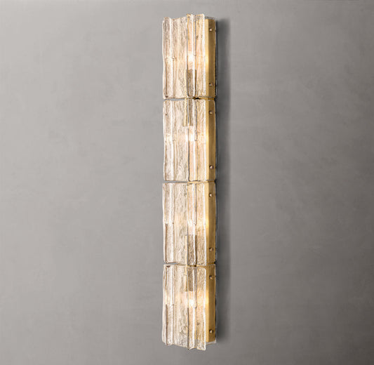 Rippled Cast Glass Grand Wall Sconce