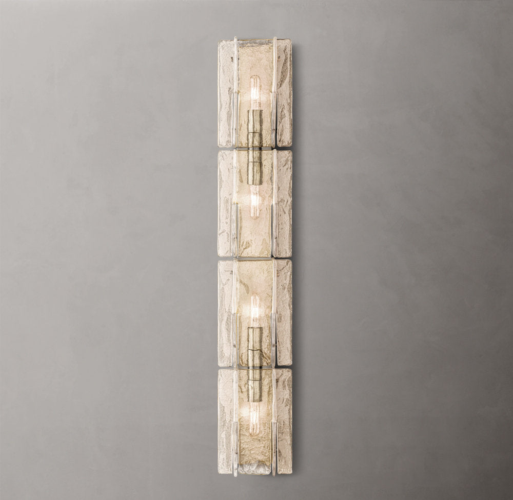 Rippled Cast Glass Grand Wall Sconce