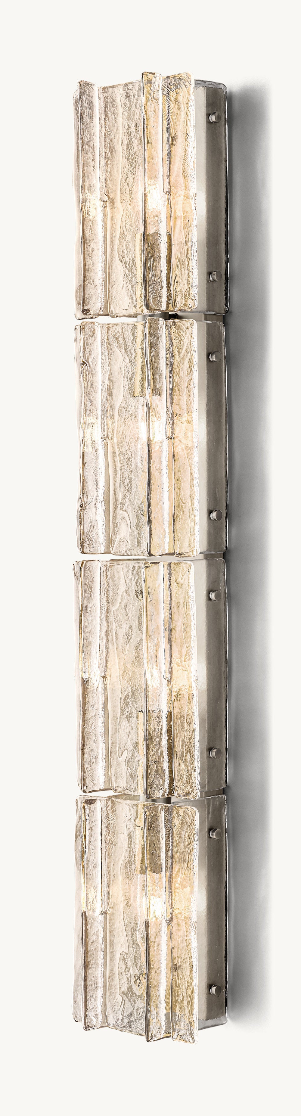 Rippled Cast Glass Grand Wall Sconce