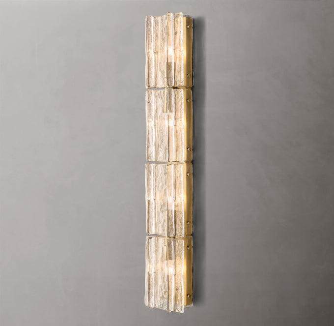 Rippled Cast Glass Grand Wall Sconce