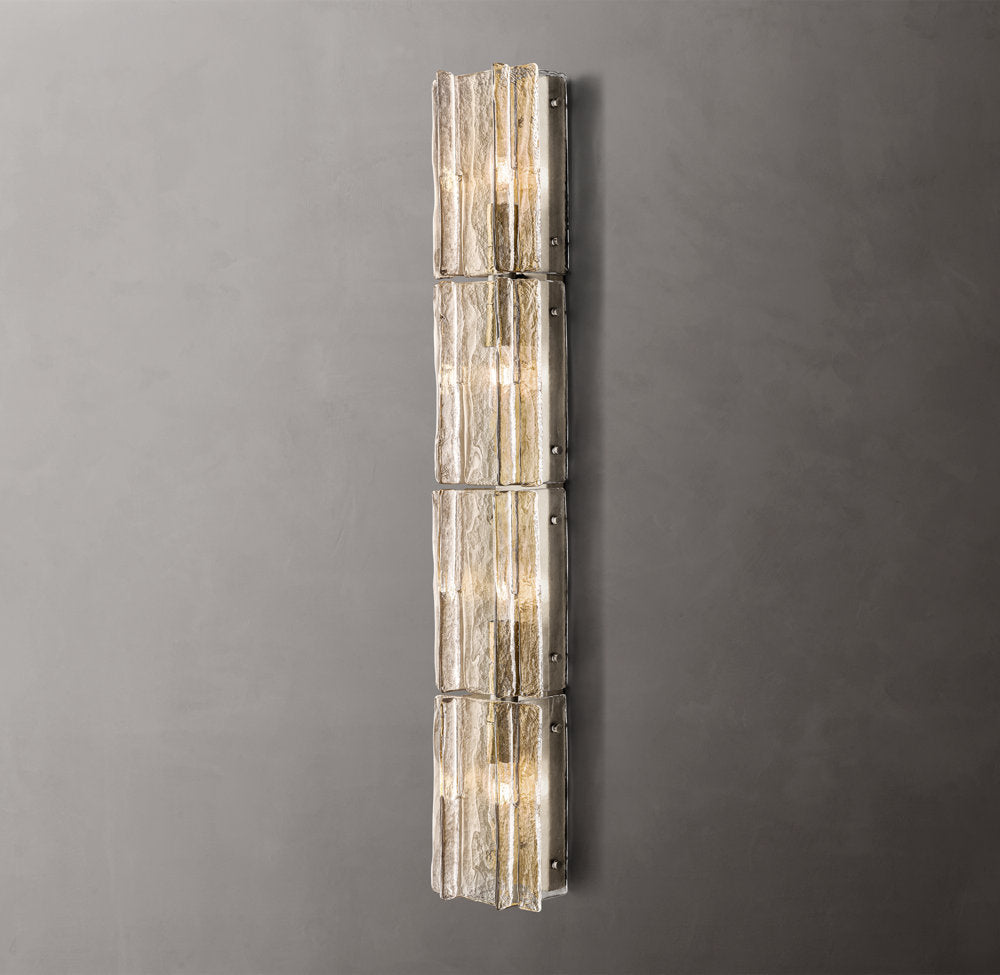 Rippled Cast Glass Grand Wall Sconce