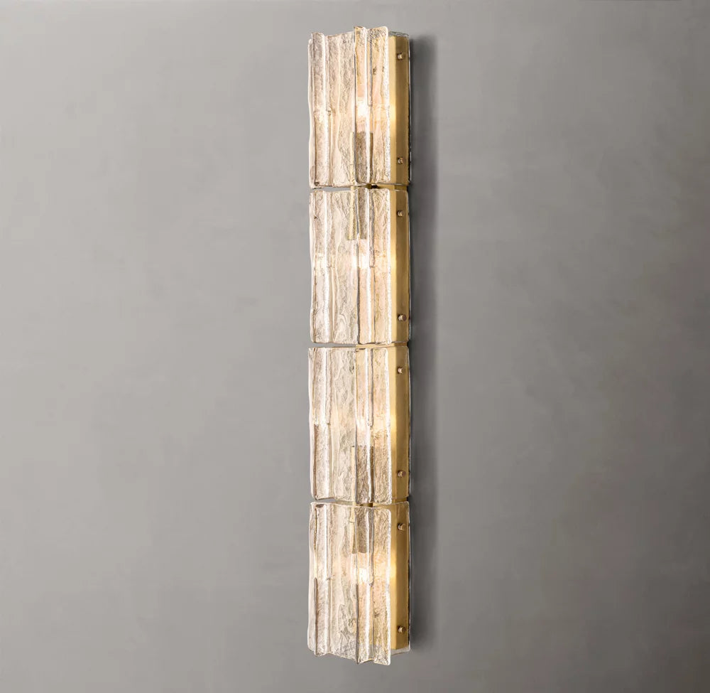 Rippled Cast Glass Grand Wall Sconce