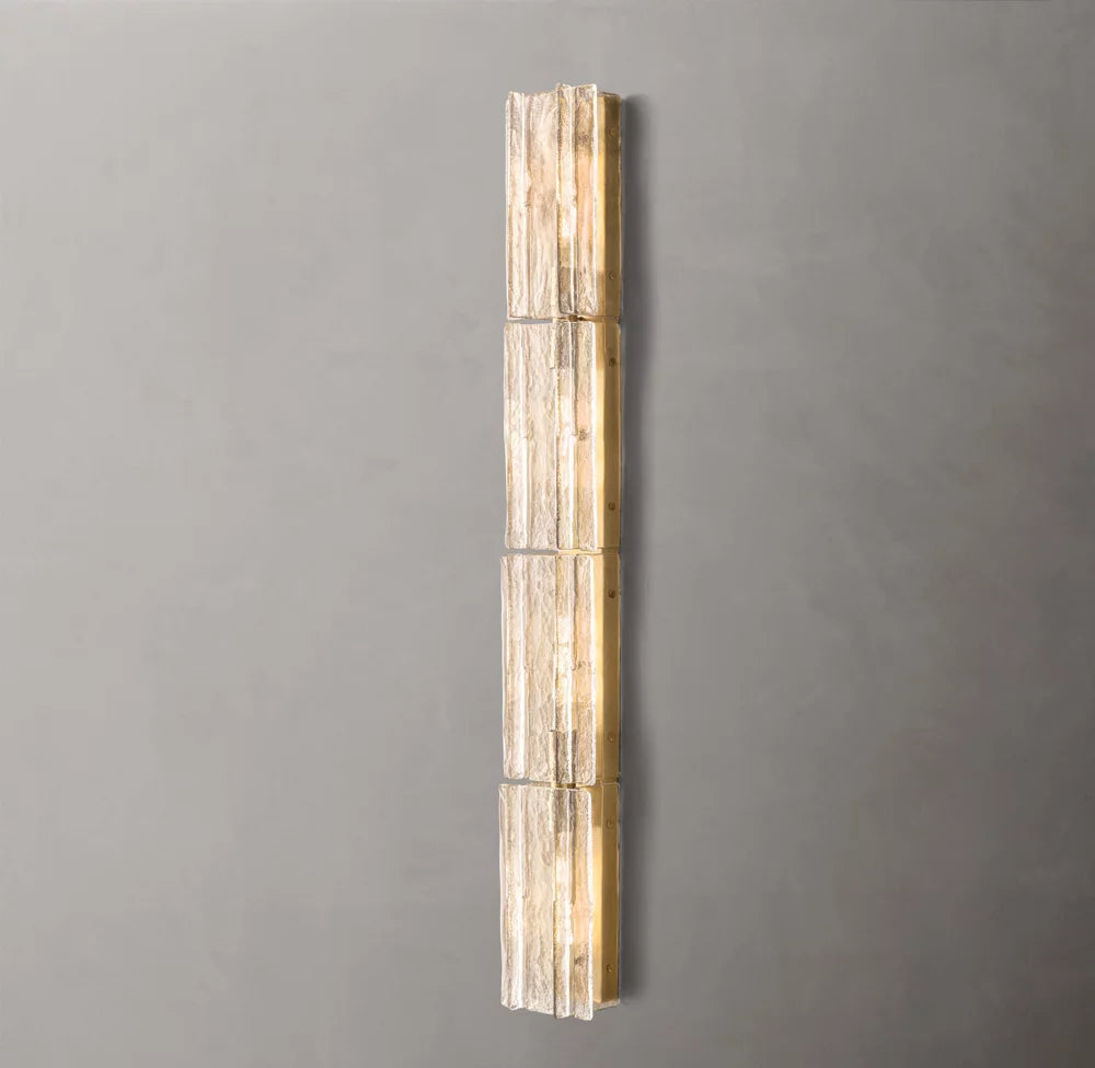 Rippled Cast Glass Grand Wall Sconce