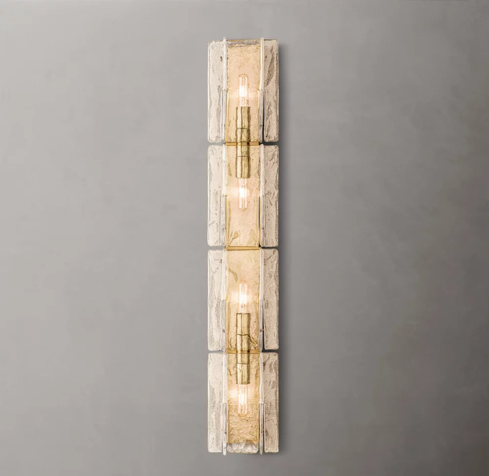 Rippled Cast Glass Grand Wall Sconce