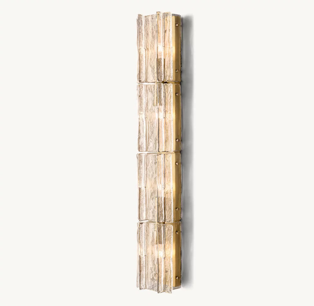 Rippled Cast Glass Grand Wall Sconce