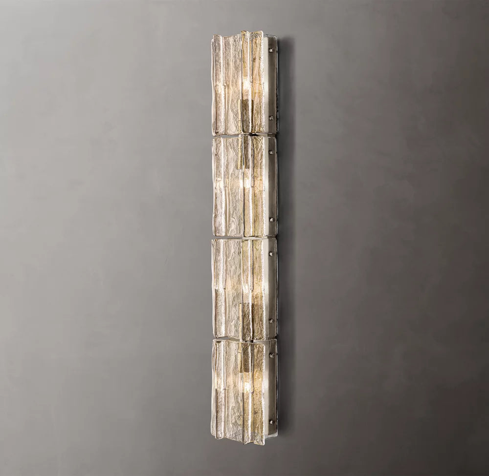 Rippled Cast Glass Grand Wall Sconce