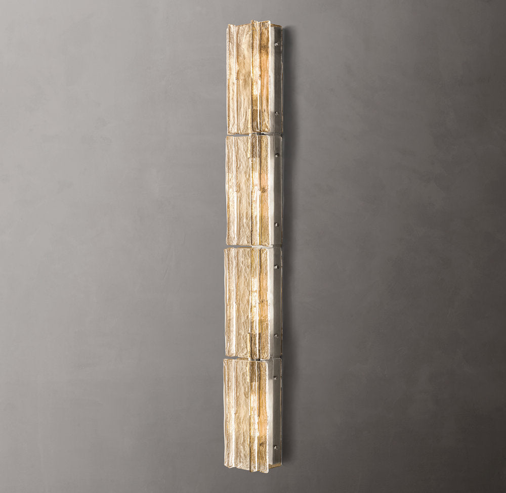 Rippled Cast Glass Grand Wall Sconce