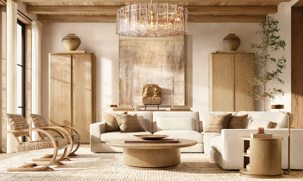 Rippled Cast Glass Lattice Chandelier