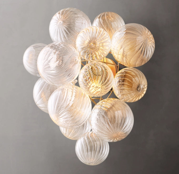Rippled Glass Orb Accent Sconce
