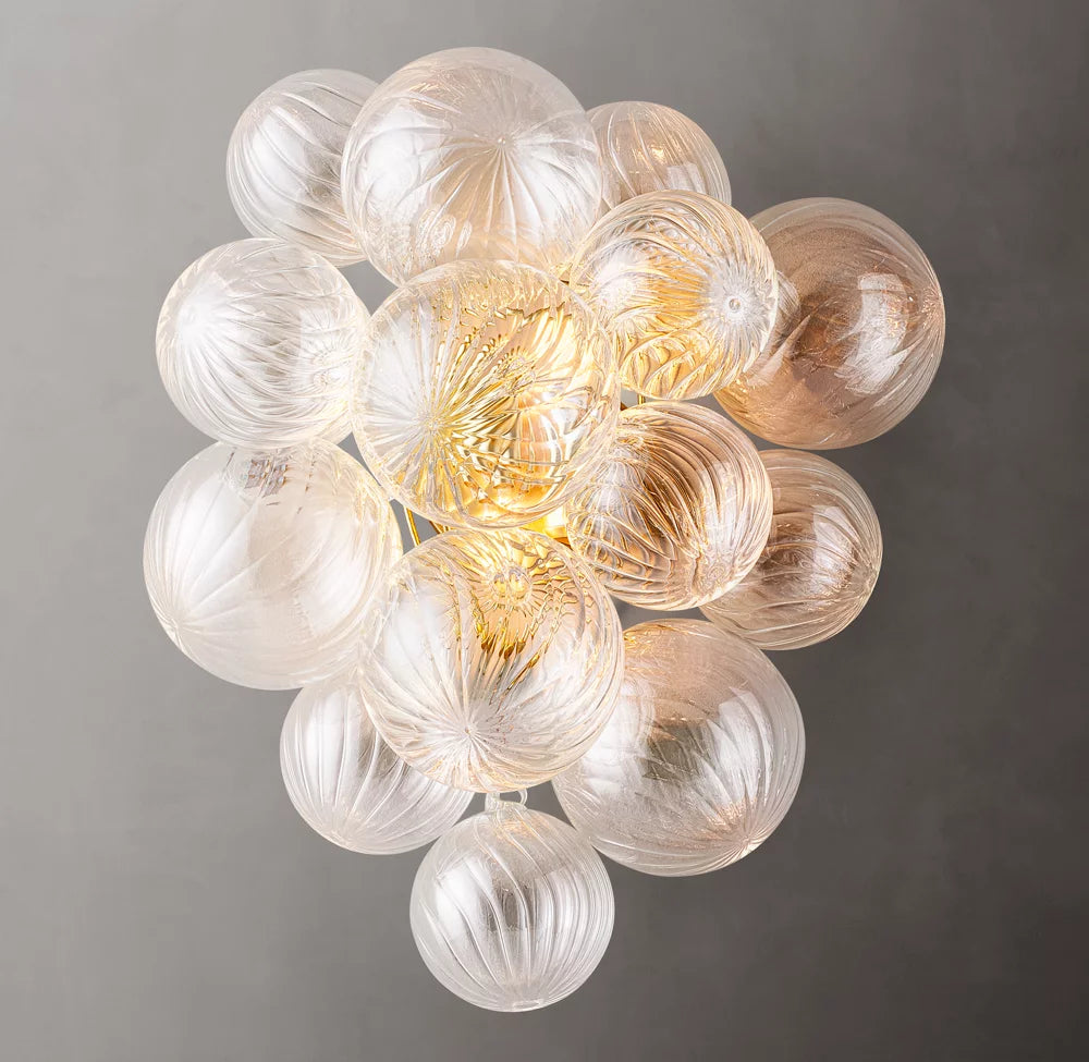 Rippled Glass Orb Accent Sconce