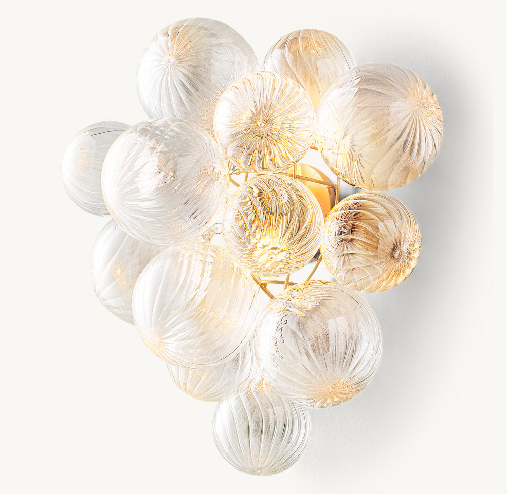 Rippled Glass Orb Accent Sconce